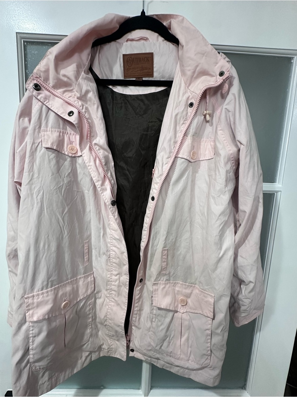 Outback Trading Company Womens Pink Hooded Utility Anorak Rain Jacket